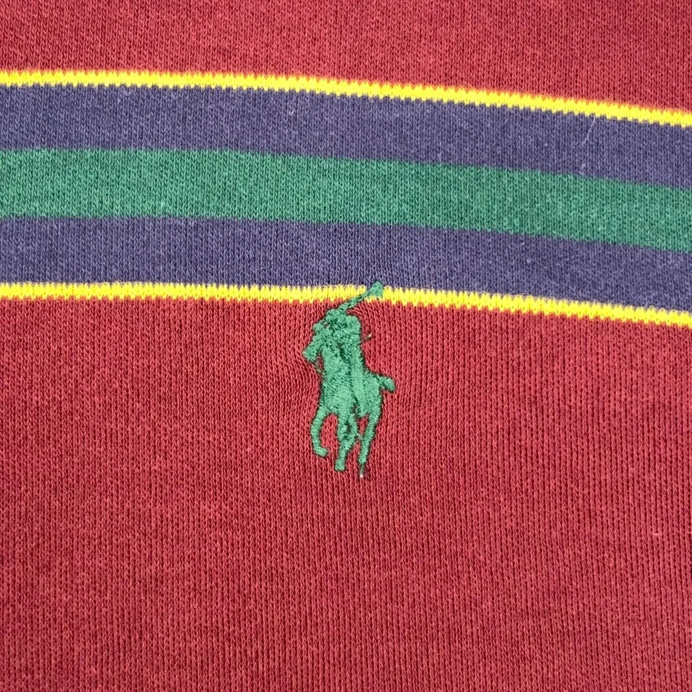 Vintage Polo Ralph Lauren Polo Shirt Mens XXL Red Striped Short Sleeve USA 90s